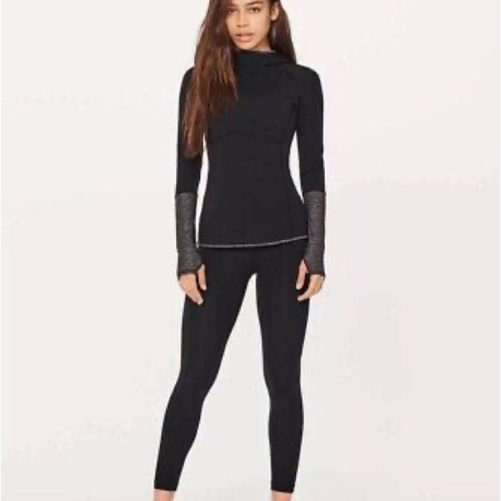 Lululemon Shape Up Hooded Pullover Gray Black Yoga Running Pilates Outdoor - Picture 2 of 7